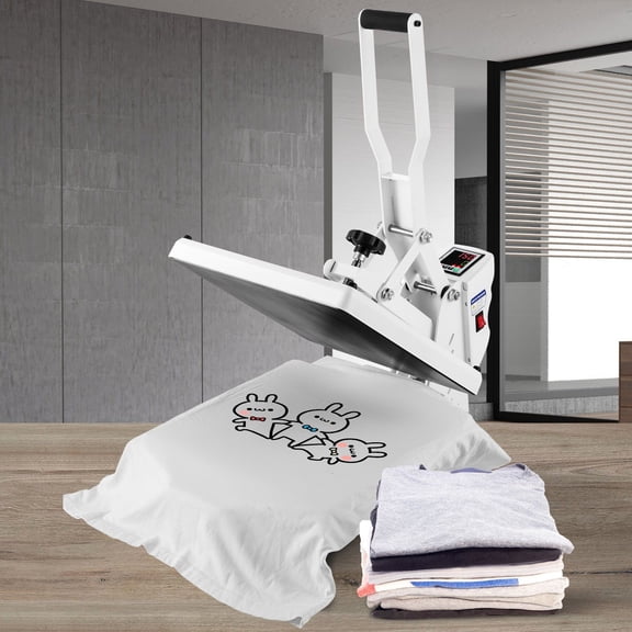 15x15 Digital Heat Press Machine - Fast Heating Industrial Sublimation Printer for T-Shirts & Heat Transfer Vinyl, High Pressure, Easy Operation (White)