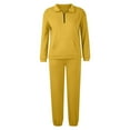 thumbnail image 4 of JSKUMAR Jogger Sets for Women Casual 2 Piece Lounge Sets Spring Sweatshirt Drawstring Sweatpants Outfits Matching Sweatsuits (Yellow,XL), 4 of 7