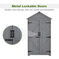 thumbnail image 3 of 5.8ft x 3ft Large Backyard Storage Sheds, SESSLIFE Wooden Outdoor Vertical Shed with Lockers and Waterproof Finish, Gray Multifunctional Storage Cabinet, TE2754, 3 of 9