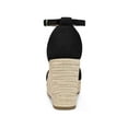 thumbnail image 2 of BLISSFUL STEP Women's Espadrille Platform Ankle Strap Wedge Heels Sandals Black (Size 6), 2 of 7