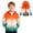 Orange-green gradient, variant on Kids Waterproof Rain Jackets Lightweight Raincoats Knitted Mesh Lining Hooded Windbreaker for Boys Girls 2-9Y