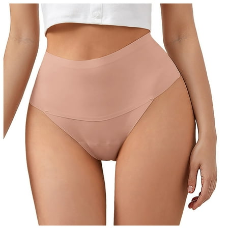 DVKOVI Womens High Waisted Thongs No Show Panties Lightweight Soft Stretch High Cut Underwear Seamless Underwear Briefs