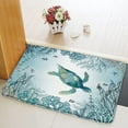thumbnail image 2 of Sea Turtle Bath Mat Marine Life Ocean Animal Bathroom Rugs Nautical Watercolor Coral Costal Beach Theme Bedroom Kitchen Toilet Indoor Floor Decor 16x24 in, 2 of 4