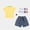 Yellow, variant on OGLCCG Girls 3 Piece Outfit Set Kids Short Sleeve Tshirt and Denim Shorts Socks Summer Casual Active Clothes Sets with Pockets 3-12 Years