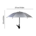 thumbnail image 3 of Silver Phone Umbrella Clip On Sun Shade, Anti Glare UV Protection Waterproof Cell Phone Umbrella Stand for Outdoor Selfies Video Calls Photography, Adjustable Angle Polyester Mini Parasol, 3 of 6