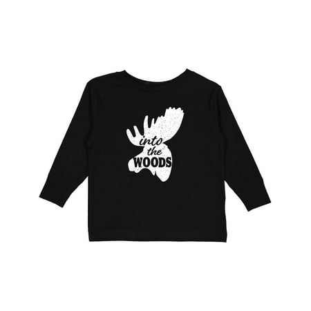 

Inktastic Moose Head Silhouette into the Woods Gift Toddler Boy or Toddler Girl Long Sleeve T-Shirt