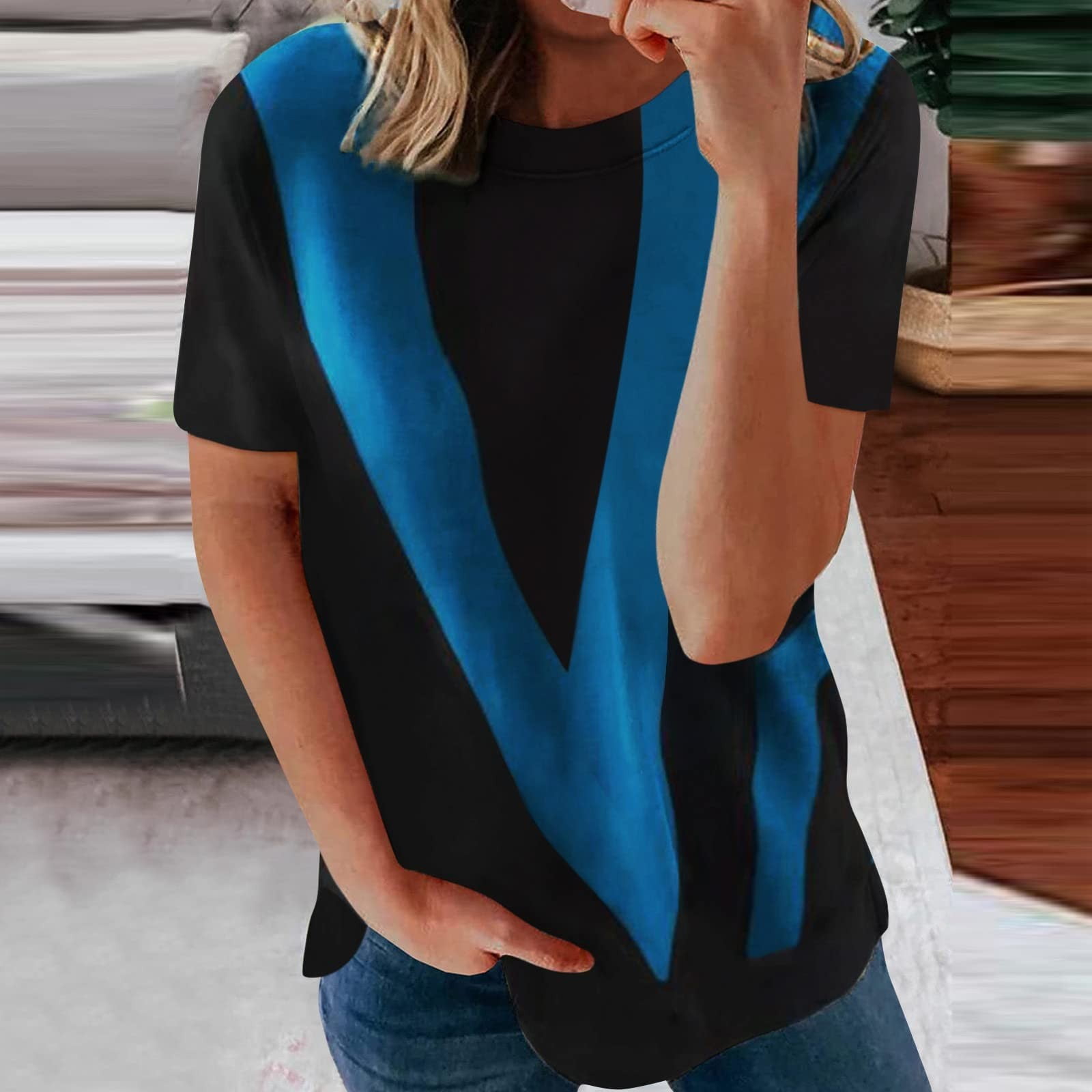 Buy Womens Summer Tops Womens Summer Tops Loose Fit Womens Fashion Print  Round Neck Short Sleeve T-shirt Blouse Loose Tops Cold Shoulder Tops for  Women Online at Lowest Price in Ubuy Nigeria.