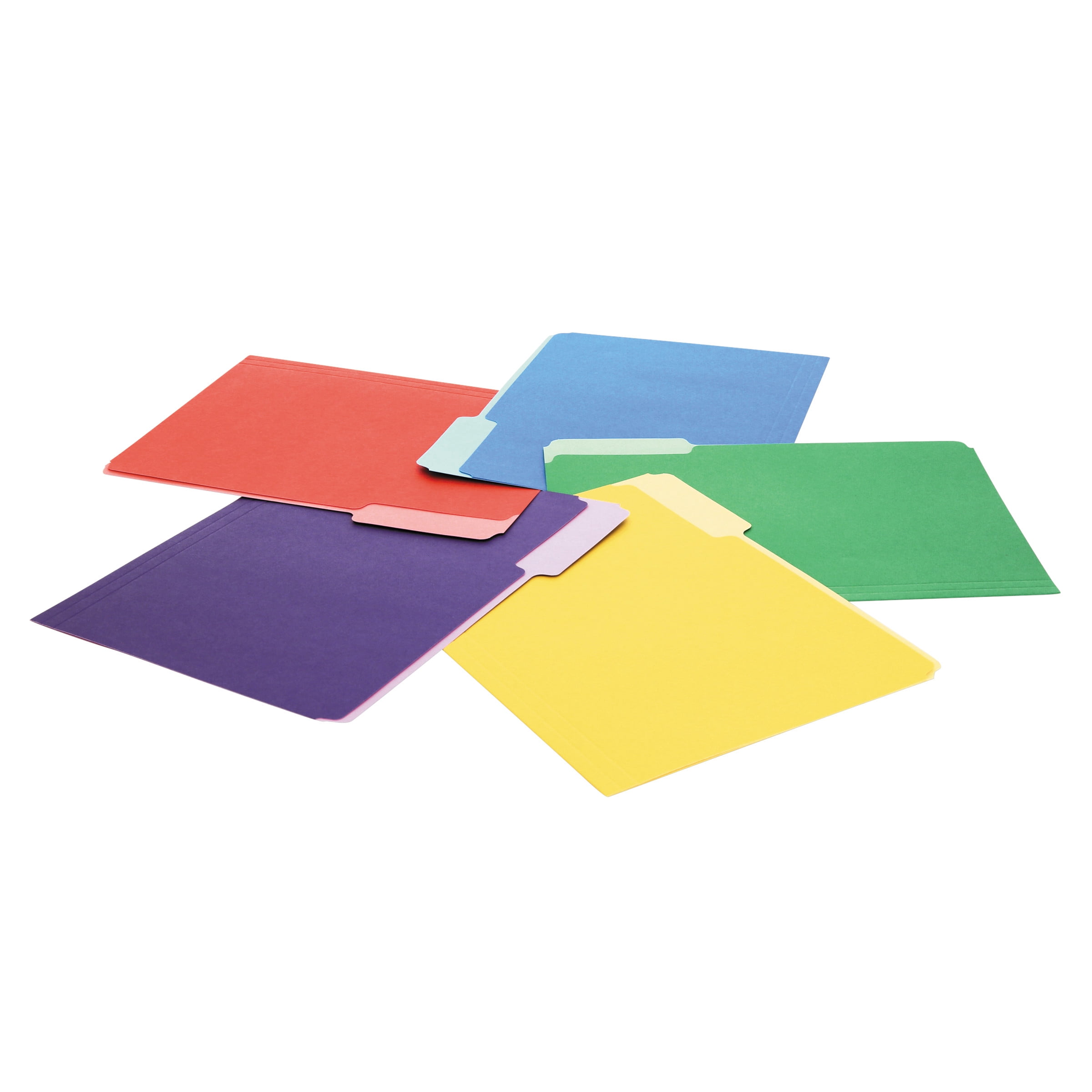 Universal Deluxe Colored Top Tab File Folders, 1/3-Cut Tabs, Letter Size, Assorted, 100/Box -UNV10506