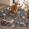 thumbnail image 3 of SIXHOME 6'x6' Round Rugs for Living Room Botanical Washable Rugs Boho Floral Birds Carpet Ultra Soft Nature Plants Modern Indoor Rugs for Bedroom Dining Room Office Vintage Home Decor Dark Green, 3 of 5