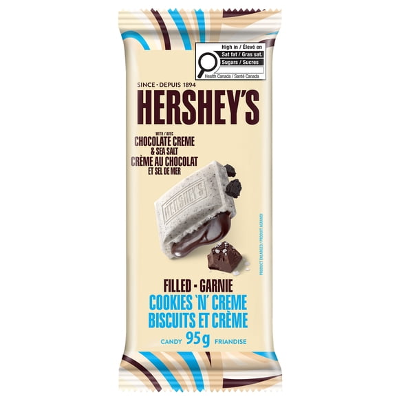 Hershey's Cookies 'N' Creme Filled with gooey Chocolate Creme Sea Salt 95g