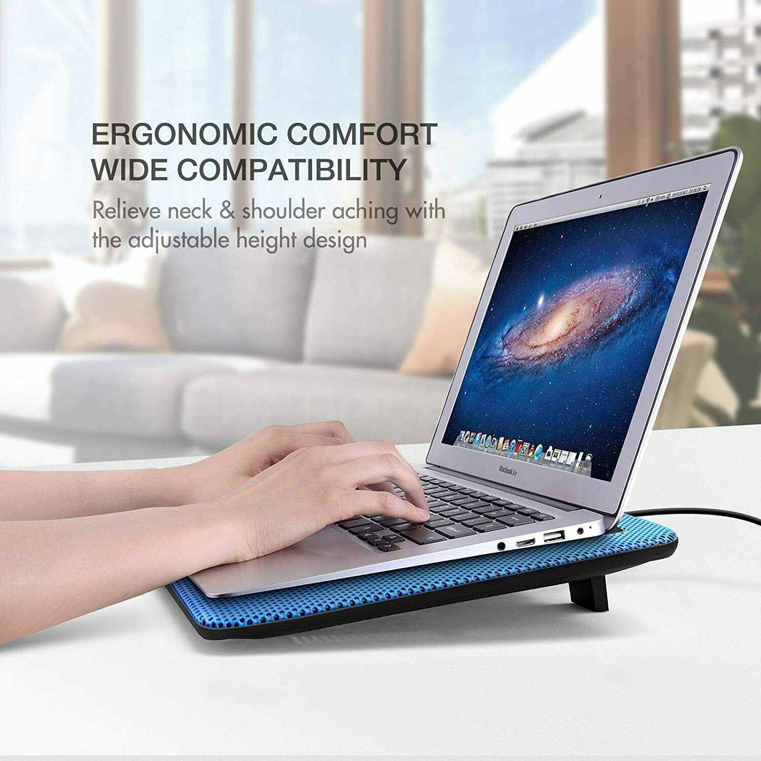Tianlaimei Laptop Cooling Pad, Gaming Laptop Cooler Stand with 2 Silent Fans