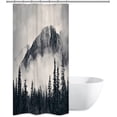 thumbnail image 6 of Small Stall Misty Shower Curtain 36Wx72H inch Mountain Nature Rustic Scenery Foggy Smokey Tree National Parks Cliff Outdoor Home Decor Fabric Bathroom Plastic Hooks 7 Pack RY-WHRV, 6 of 6