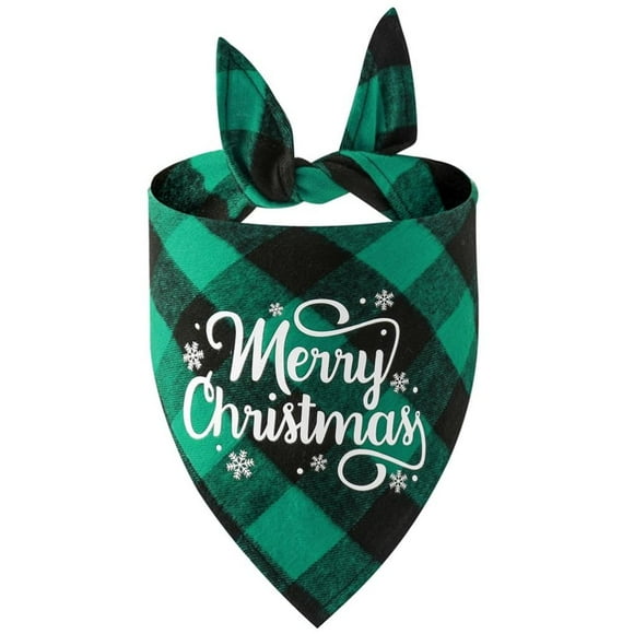 kurtrusly Serviette de Salive pour Chien en Coton à Carreaux Couche Simple Bavoirs Triangle Foulard Accessoires Serviette de Salive pour Animaux pour Fêtes de Noël et Photos Type 7