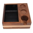 thumbnail image 2 of Coffee Knock Box Coffee Filter Tamper Holder Portafilter Stand For Home Kitchen Cafe Premium Walnut With Fine Slots, 2 of 8