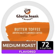 Gloria Jeans Butter Toffee Keurig K-Cup Coffee Pods, Light Roast, Flavored, 72 Count (4 Packs of 18 K-Cups)