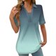 thumbnail image 1 of Tops Cortos para las Mujeres Blusas Impresas de Gradiente Camiseta de Manga Corta con Cuello de Vuelta, Tops de Blusa para las Mujeres Casual, 1 of 5