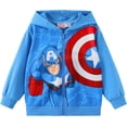 thumbnail image 1 of Sudadera con Capucha con Cierre para Niños Marvel Capitán América Azul Talla 8-9, 1 of 6
