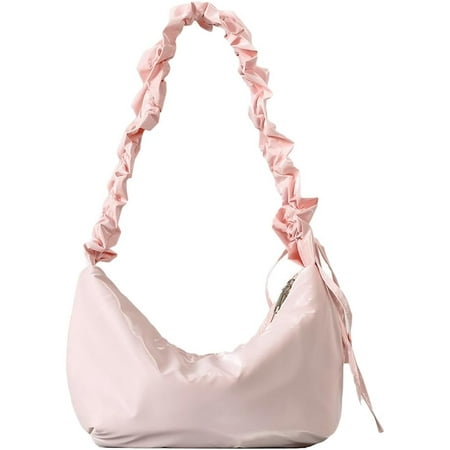 GZhLonKiMa Nylon Shoulder Bags for Women Cloud Hobo Tote Purse Y2k Dumpling Handbag Casual Top Handle Satchel with Drawstring
