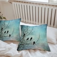 thumbnail image 5 of Branches Birds Outdoor Pillow Covers Pack of 2 Blue Retro Watercolor Style Waterproof Throw Pillow Covers Decorative Cushion Cases for Patio Garden Tent Balcony Couch 24x24 inch, 5 of 8