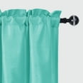 thumbnail image 3 of JIUZHEN Valance Curtains for Kitchen Window Valances for Living Room/Basement Window Curtains Bathroom Thermal Insulated Short Rod Pocket Curtain Panels, Turquoise,52 x 18 Inches,1 Panel, 3 of 7
