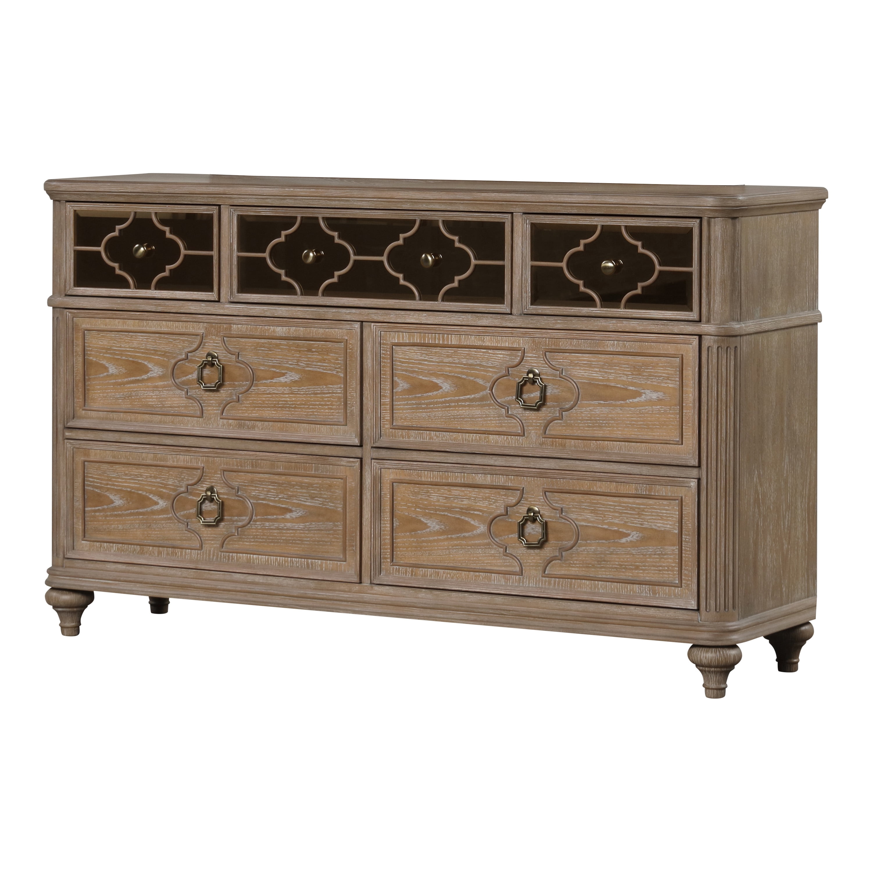 Furniture of America Jares Adult Transitional 7-Drawer Dresser, Rustic Oak