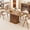 1-Walnut, variant on Extendable Dining Table 47.24''-66.92'', Seats 4-6, Rectangle Kitchen Table with Removable Leaves, Storage Shelf, Walnut