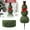 Green, variant on Artificial Christmas Snowman Topiary Tree 31.5 Inch, Boxwood Topiaries with Red Bow Hat for Outdoor Decor - for Front Porch Door Garden Outside Holiday Decoration