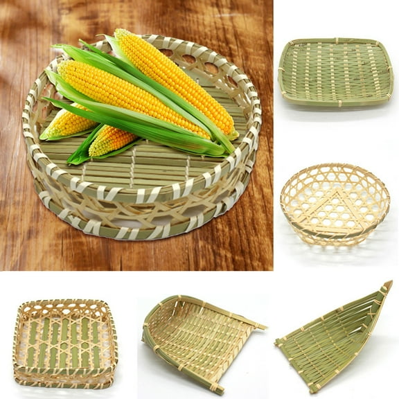 Shenmeida Bamboo Fruit Basket For Kitchen, Vegetable Baskets For Kitchen, Fruit Holder For Kitchen Countertop, Fruit Bowls For Table Centerpiece, Decorative Bowl, Fruit Bowl For Kitchen Counter