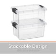 thumbnail image 4 of Superio Clear Plastic Storage Bin with Lid,Non-Toxic, BPA Free, Odor Free, Organizer Storage Box, Stackable Plastic Tote for Home, Garage, School, and Office, X-Small, 3.5 Quart, 2 Pack, 4 of 9