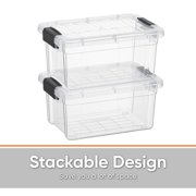 Superio Clear Plastic Storage Bin with Lid,Non-Toxic, BPA Free, Odor Free, Organizer Storage Box, Stackable Plastic Tote for Home, Garage, School, and Office, X-Small, 3.5 Quart