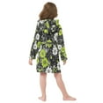 thumbnail image 7 of FORMRS Niños Bathrobe Unisex Hooded Robe Soft Plush Pajamas Sleepwear, Size 4-6T, White Flower Pattern, 7 of 7
