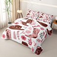 thumbnail image 3 of Homewish Western Cowgirl Hat Boots Quilt King,Pink Flowers King Coverlet Set,3 Pieces, 3 of 7