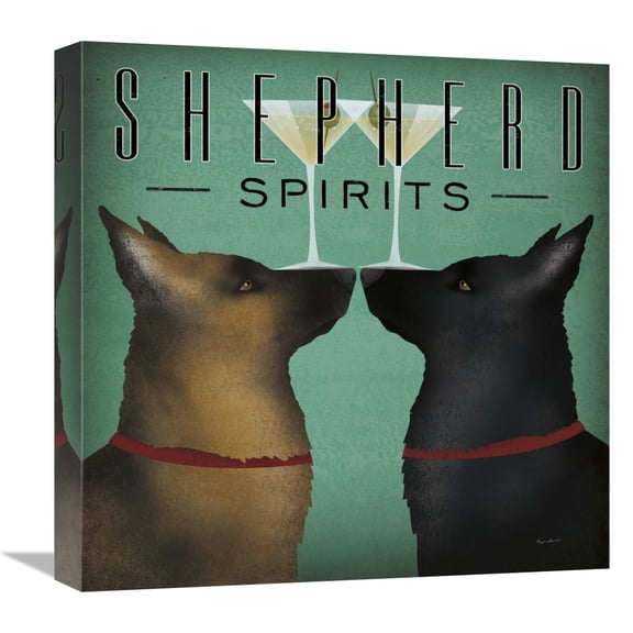 Global Gallery's 'Double Shepherd Martini' By Ryan Fowler Stretched Canvas Wall Art