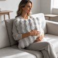 thumbnail image 7 of Btomtd Wavy Plush Throw Pillow Cover 18 x 18 Inch, Soft Decorative Couch Pillow Covers, Hidden Zipper Pillow Cases for Sofa Bedroom, Dark Gray, 7 of 7
