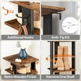 thumbnail image 5 of 8 Tiers Vertical Shoe Rack, Wooden Shoe Storage Organizer with Hooks, Narrow Shoe Tower for 8 Pairs, Space Saving, for Entryway, Living Room, Bedroom, Rustic Brown BF07XJ01G1, 5 of 9