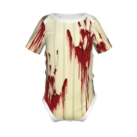 

Lukts Bloody Hand1 Print Baby Short Sleeve Romper Onesie for Newborn Baby Boys and Girls-18 Months