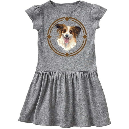 

Inktastic Papillon Dog Art Gift Gift Toddler Girl Dress