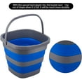 thumbnail image 4 of 3 Pack Collapsible Plastic Bucket with 2.6 Gallon (10L) Each, Foldable Rectangular Tub for House Cleaning, Space Saving Outdoor Waterpot for Garden or Camping, Portable Fishing Water Pail, 4 of 5