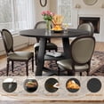 thumbnail image 5 of 47-Inch Round Dining Table for 4 with Wooden Pedestal Base, Circle Kitchen Table for Dining Room or Living Room, 5 of 8