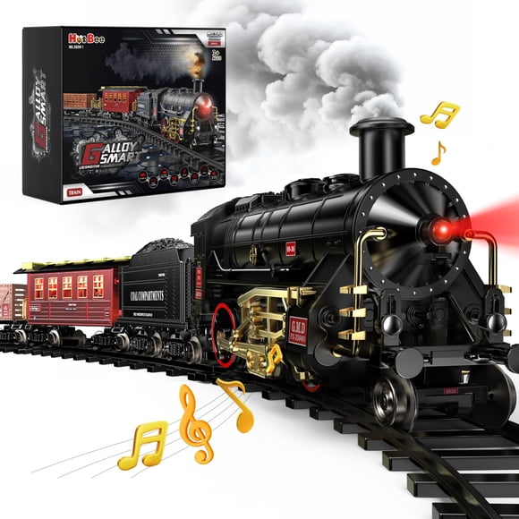 Set de Tren Hot Bee de Aleación con Humo, Luces y Sonido para Niños