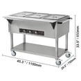 thumbnail image 3 of VEVOR 3-Pan Commercial Food Warmer, 3 x 20.6QT Electric Steam Table, 1500W Professional Buffet Catering Food Warmer with 4 Wheels (2 Lockable), Food Grade Stainless Steel Server, 3 of 9