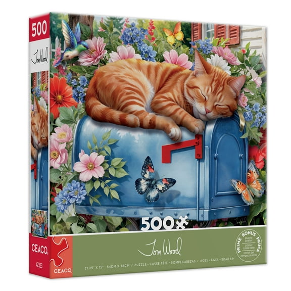 Ceaco Tom Wood Cat Nap 500-Piece Interlocking Jigsaw Puzzle for Adults Ages 14 