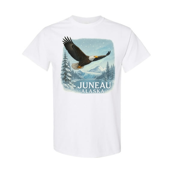 Inktastic Juneau Alaska Bald Eagle Mountain Landscape T-Shirt