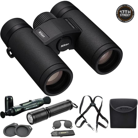 Nikon 16764 Monarch M7 10x30 Binocular With Lens Pen, Vortex Harness, & Flashlight Kit