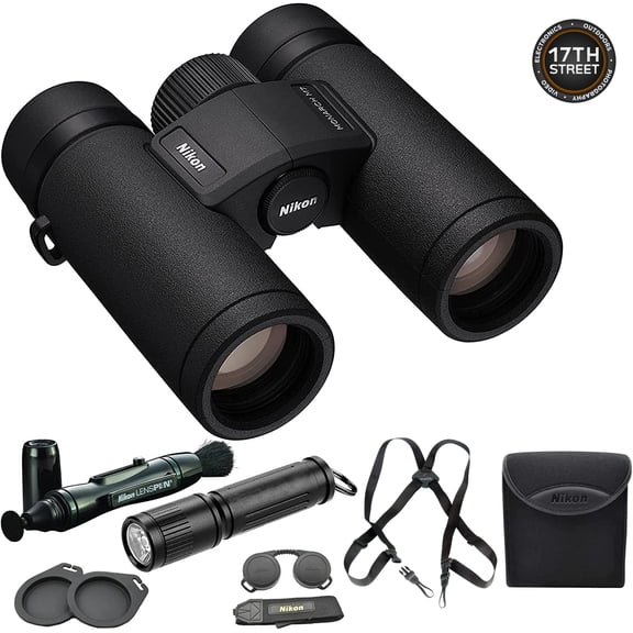 Nikon 16764 Monarch M7 10x30 Binocular With Lens Pen, Vortex Harness, & Flashlight Kit