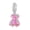 Pink, variant on 925 Sterling Silver Sparkling Pink Bear Dangle Charm for Bracelet Charms Bangle Pendant Jewelry