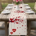 thumbnail image 4 of Red Valentines Table Runner 72 Inches, Red Love Heart Tree Rustic Bed Runner Dresser Scarves Tabletop for Indoor Outdoor Parties/Ceremony/Banquet, 16" x 72", 4 of 8