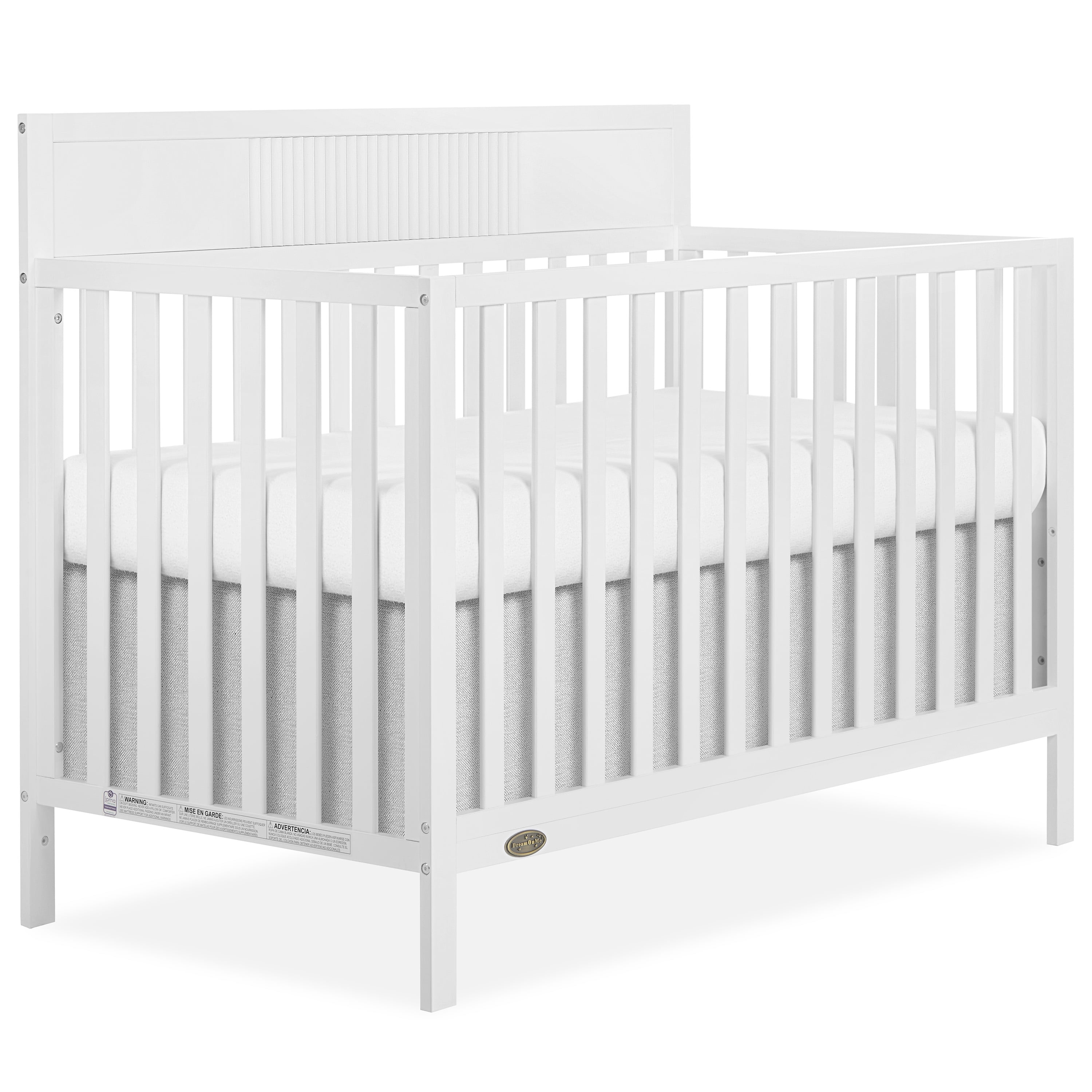 Nursery Bundle, Dream On Me Ivy 5 in 1 Convertible in White and Crib & Toddler Mattress Bundle