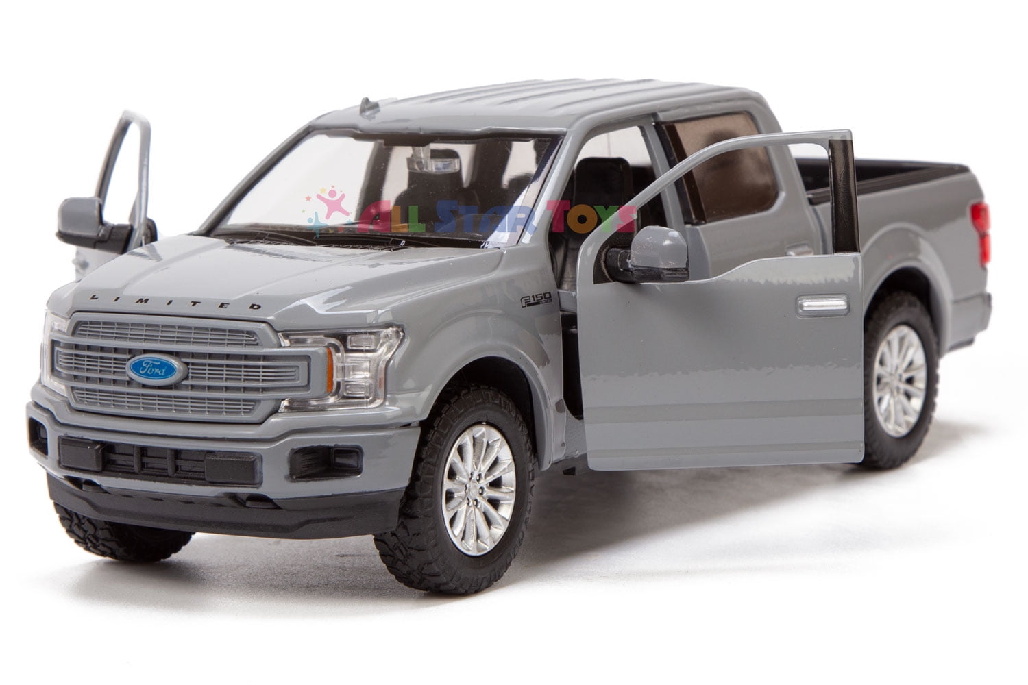 All Star Toys Exclusive 2019 Ford F-150 Limited Crew Cab Pickup Truck Abyss Gray 1/24 Diecast Model Car by Motormax 79364