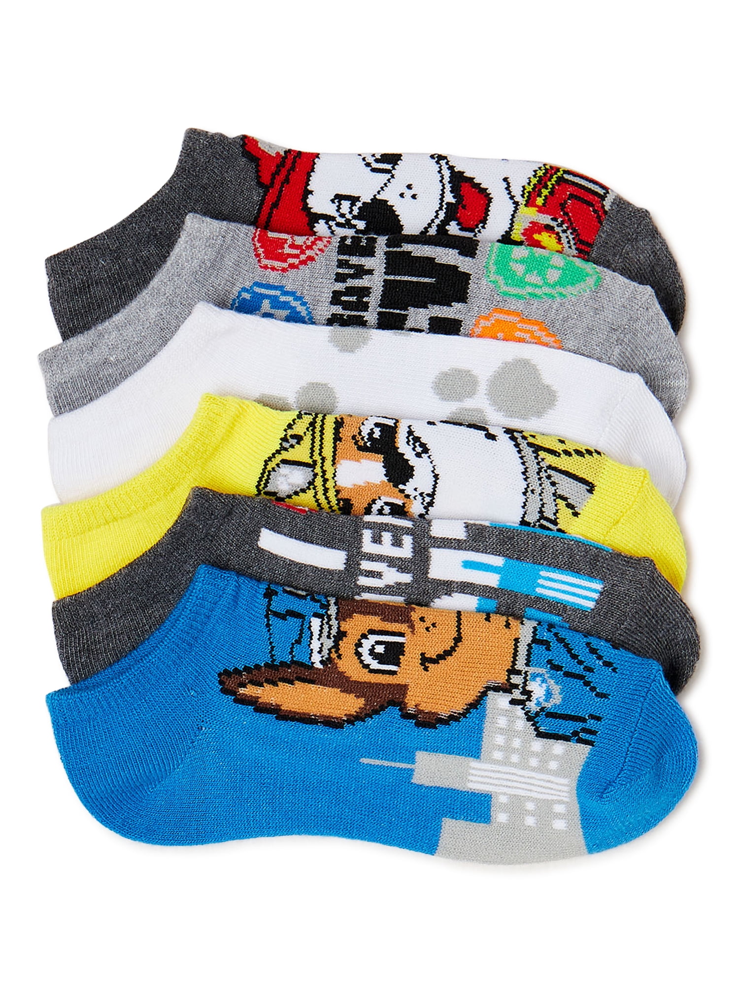Paw Patrol, Boys No-Show Socks, 6-Pack, Sizes S-L